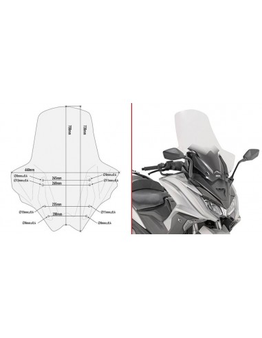 Cúpula Transparente Givi D6110ST Kymco AK 550 (17-)