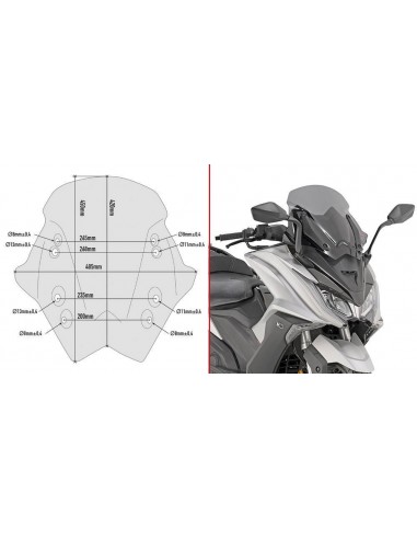Para-brisa fumê Givi D6110S Kymco AK 550 (17-)