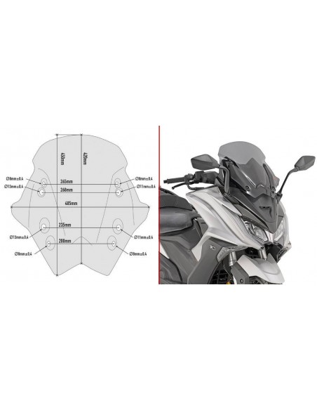 Cúpula Ahumada Givi D6110S Kymco AK 550 (17-)