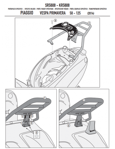 Fijación Givi SR5608 Vespa Primavera / Sprint 50-125-150 (14-18)