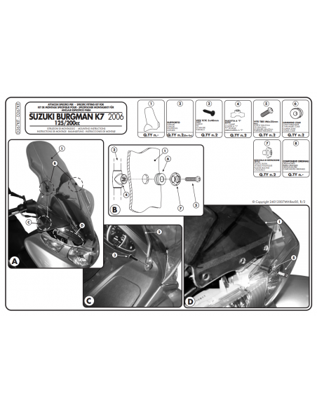 Givi Kit De Montagem D267KIT Suzuki Burgman 125 / 200 ABS (14-18)