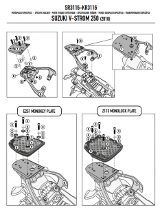 Givi Fixação Traseiro SR3116 para Suzuki V-Strom 250 (17-)
