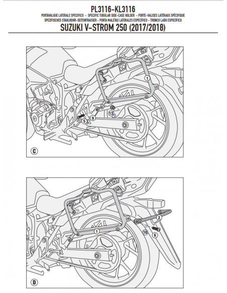 Givi Porta-malas Laterais PL3116 Suzuki V-Strom 250 (17-)