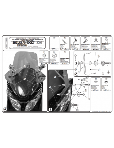 Givi Kit De Montagem D266KIT Suzuki Burgman 400...