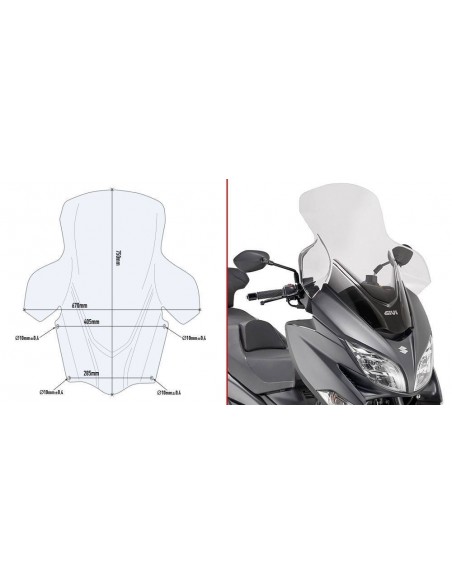 Cúpula Transparente Givi D3115ST Suzuki Burgman 400 (17-18)