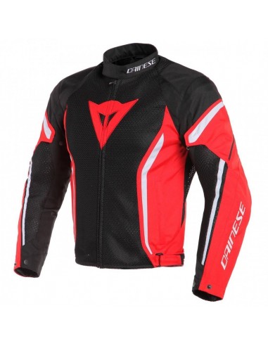 Chaqueta Dainese Air Crono 2 Tex | Negra, roja y blanca Chaqueta Dainese Air Crono 2 Tex | Negra, roja y blanca