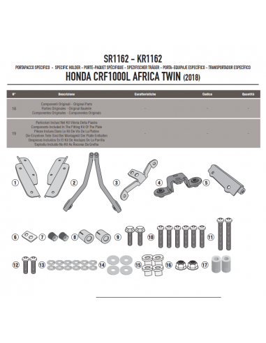 Suporte traseiro Givi SR1162 para CRF 1000 L...