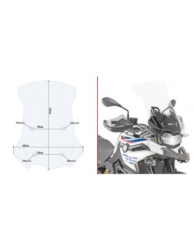 Para-brisa transparente Givi D5127ST