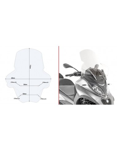 Givi D5613ST Tela transparente Piaggio MP3 350...