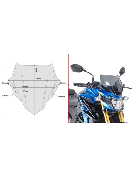 Para-brisa Givi A3113 Fumê para Suzuki GSX S 750 (17-19)