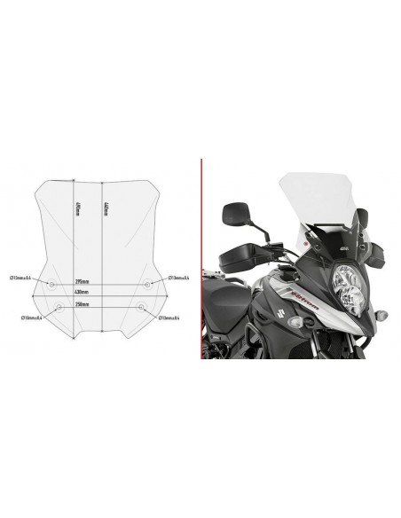 Givi D3112ST Pára-brisa Transparente Suzuki DL 650 V-Strom (17-19)