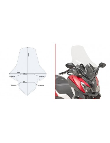 Tela transparente Givi 7056DT para SYM Joymax...