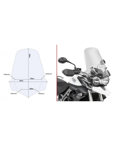 Kit de âncora Givi D6401KIT para Triumph Tiger 800 / XC / XR (11-17)