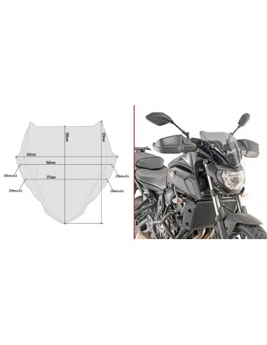 Para-brisa fumê Givi A2140 para Yamaha MT -07...
