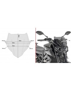 Para-brisa fumê Givi A2132 para Yamaha MT -09 (17-19) -...
