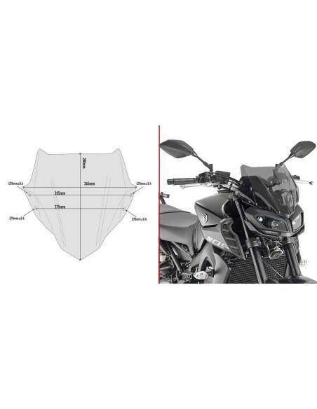 Para-brisa fumê Givi A2132 para Yamaha MT -09 (17-19)