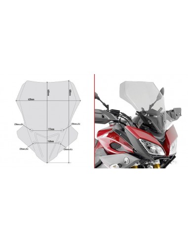Para-brisa fumê Givi D2122S para Yamaha MT -09...