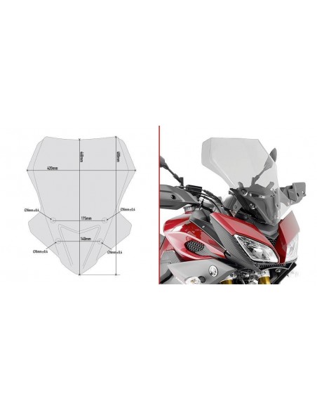 Para-brisa fumê Givi D2122S para Yamaha MT -09 Tracer (15-17)