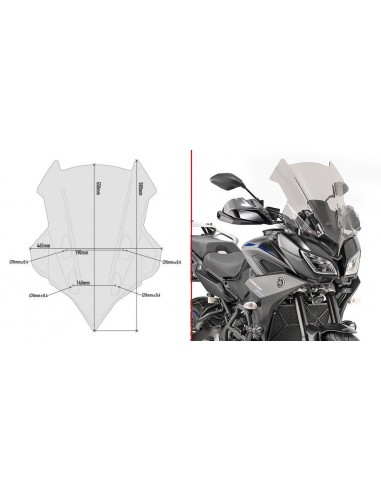 Para-brisa fumê Givi D2139S para Yamaha Tracer...