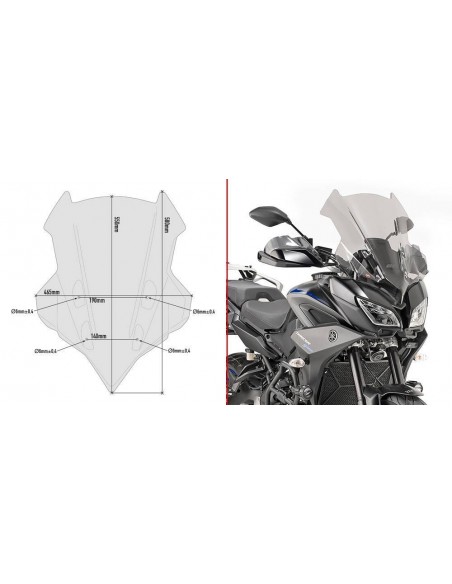 Para-brisa fumê Givi D2139S para Yamaha Tracer 900 / 900 GT (18-19)