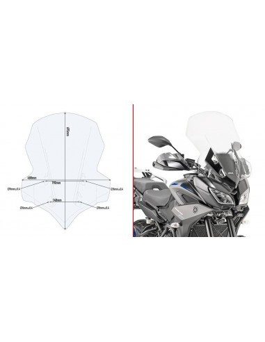 Para-brisa Givi 2139DT transparente para Yamaha...