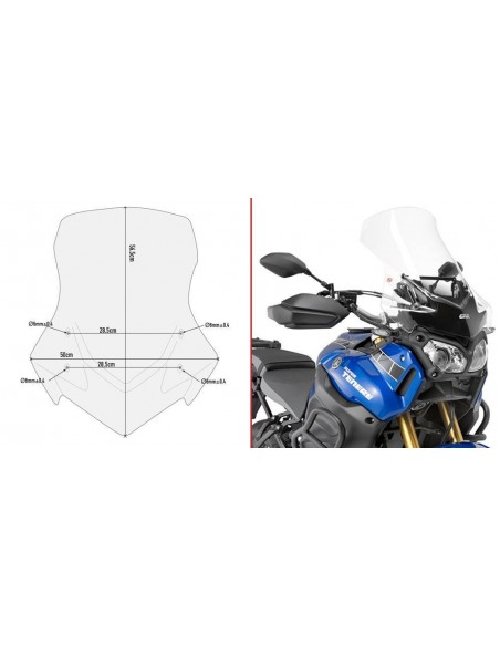 Para-brisa Givi D2119ST para Yamaha XT 1200 Z / ZE Super Tenere (10-19)