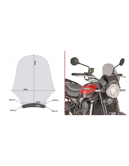 Para-brisa Givi A210 Fumê para Kawasaki Z 900 RS (18 - )