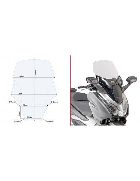 Para-brisa Givi com Spoiler D1166ST