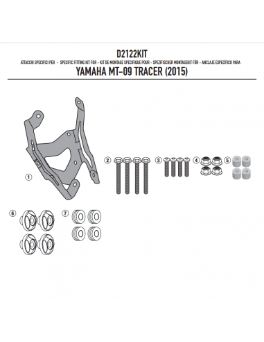 Kit Anclajes Givi D2122KIT Yamaha MT-09 Tracer (15-17)