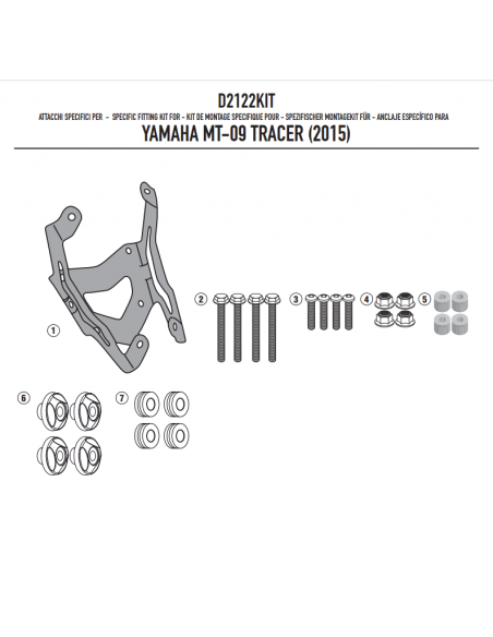Kit Anclajes Givi D2122KIT Yamaha MT-09 Tracer (15-17)