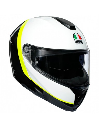Casco AGV Sportmodular Ray | Carbono-blanco-amarillo fluor Casco AGV Sportmodular Ray | Carbono-blanco-amarillo fluor
