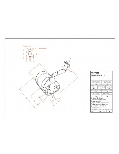 Escape Leovince Sito Vespa Pk 125 | 0234