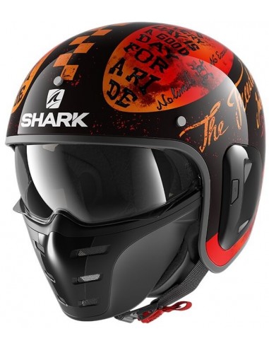 Casco Shark S-Drak 2 Tripp In | Negro y naranja | HE2763KOO Casco Shark S-Drak 2 Tripp In | Negro y naranja | HE2763KOO