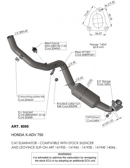 Coletores de escape Leovince para Honda X-ADV (2017 - 2024)