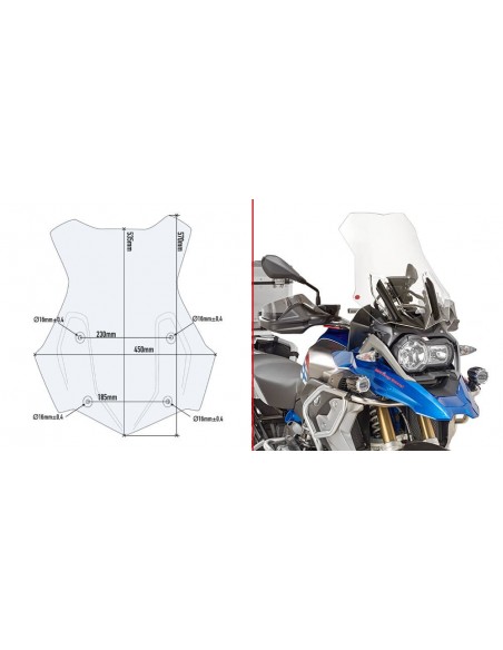 Cúpula Givi 5124DT Transparente BMW R 1200 GS (16 - )