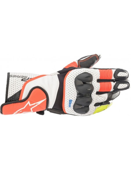 Guantes Alpinestars SP-2 V3 | Blanco-rojo fluor-negro