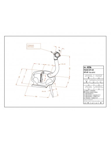 Escape Leovince Sito Piaggio Ape Car - Ape 601 (Flat Shape)