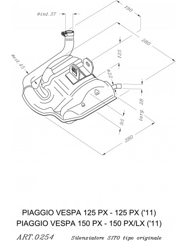 Escapamento Leovince Sitoplus Piaggio Vespa...