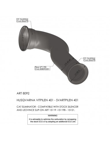 Tubo Supresor Catalizador Leovince Husqvarna Svartpilen / Vitpilen 401