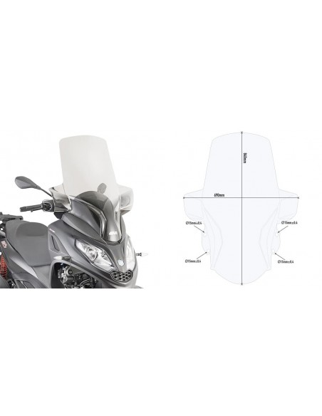 Cúpula Givi D5614ST Piaggio MP3 300 HPE (2019 - 2021)