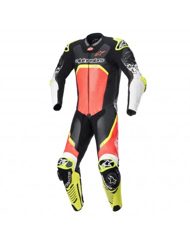 Mono Alpinestars Profesional GP Tech V4 | Negro-azul-amarillo fluor