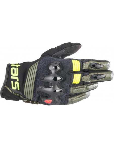Guantes Alpinestars Halo | Verde-negro-amarillo fluor