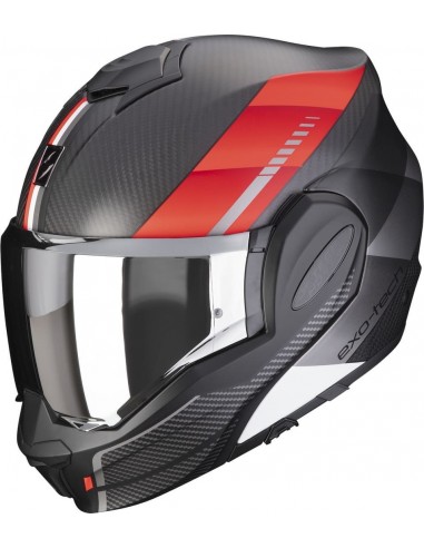 Casco Scorpion Exo-Tech Evo Carbon Genus | Mate-Negro y rojo