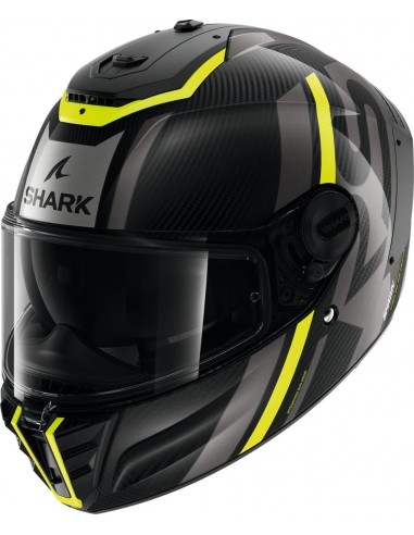 Casco Shark Spartan RS Carbon Shawn | Negro-gris-amarillo