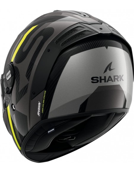 Casco Shark Spartan RS Carbon Shawn | Negro-gris-amarillo