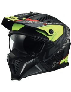 LS2 OF606 Capacete Drifter Devor - Fluor de mate-preto e...