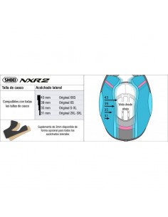 Almofadas laterais Peça de substituição Shoei NXR 2 2