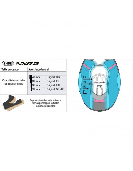 Recambio Shoei Acolchado Lateral NXR 2