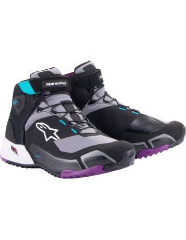 Botas Alpinestars Stella CR-X Drystar | Negro-gris-verde azulado-ciruela