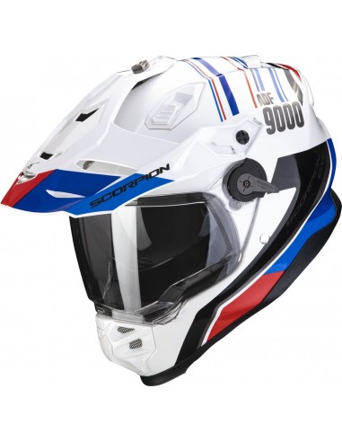 Casco Scorpion ADF-9000 Air Desert | Blanco-azul-rojo